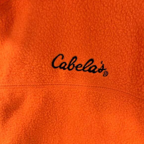 Cabelas Mens M Fleece Jacket hunting safety orange Hi Vis full Zip pockets - Picture 4 of 15